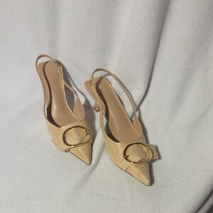 Billini Elegant Cream Slingback Heels